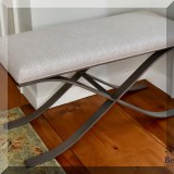 F16. Cross legged metal bench 19”h x 36” w x 15”d 